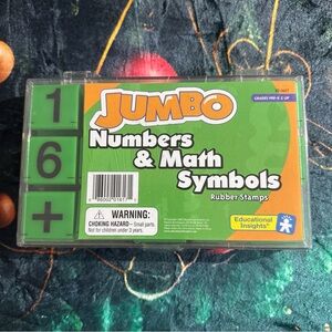 Educational Insights Jumbo Numbers & Math Symbols Rubber Stamps - Green
